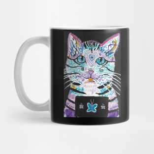 Colorful cat face Mug